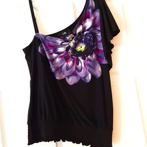 IN SanFrancisco ☀️ sexy off-shoulder Floral black purple white lime green fun
